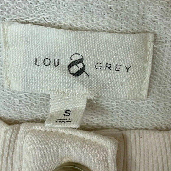 Lou & Grey Wafflestitch Henley Terry Cloth Boxy Sweatshirt Top Norm Modest Small - Picture 10 of 11